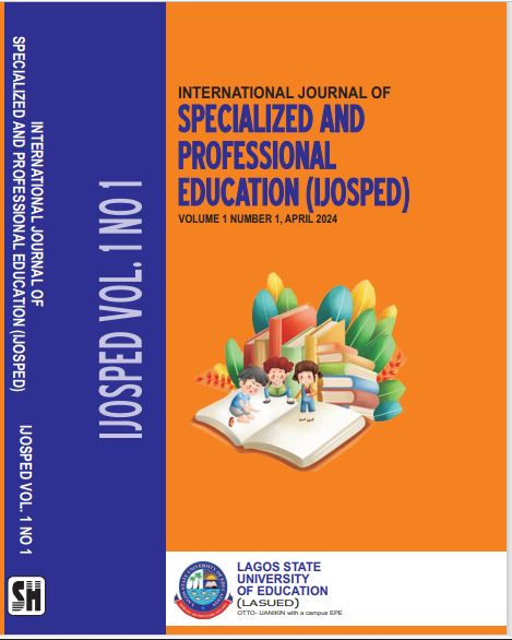 					View Vol. 1 No. 1 (2024): International Journal of Specialized and Professional Education (IJOSPED)
				